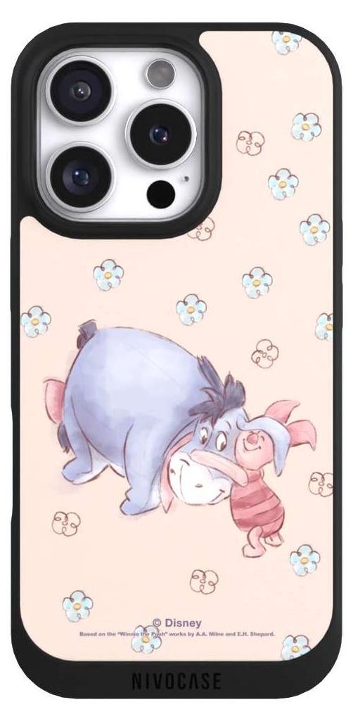 NIVOCASE Handyhülle für Apple iPhone 16 Pro Hülle NIVOpure Case Schwarz Disney Esel Winnie Puuh Ferkel