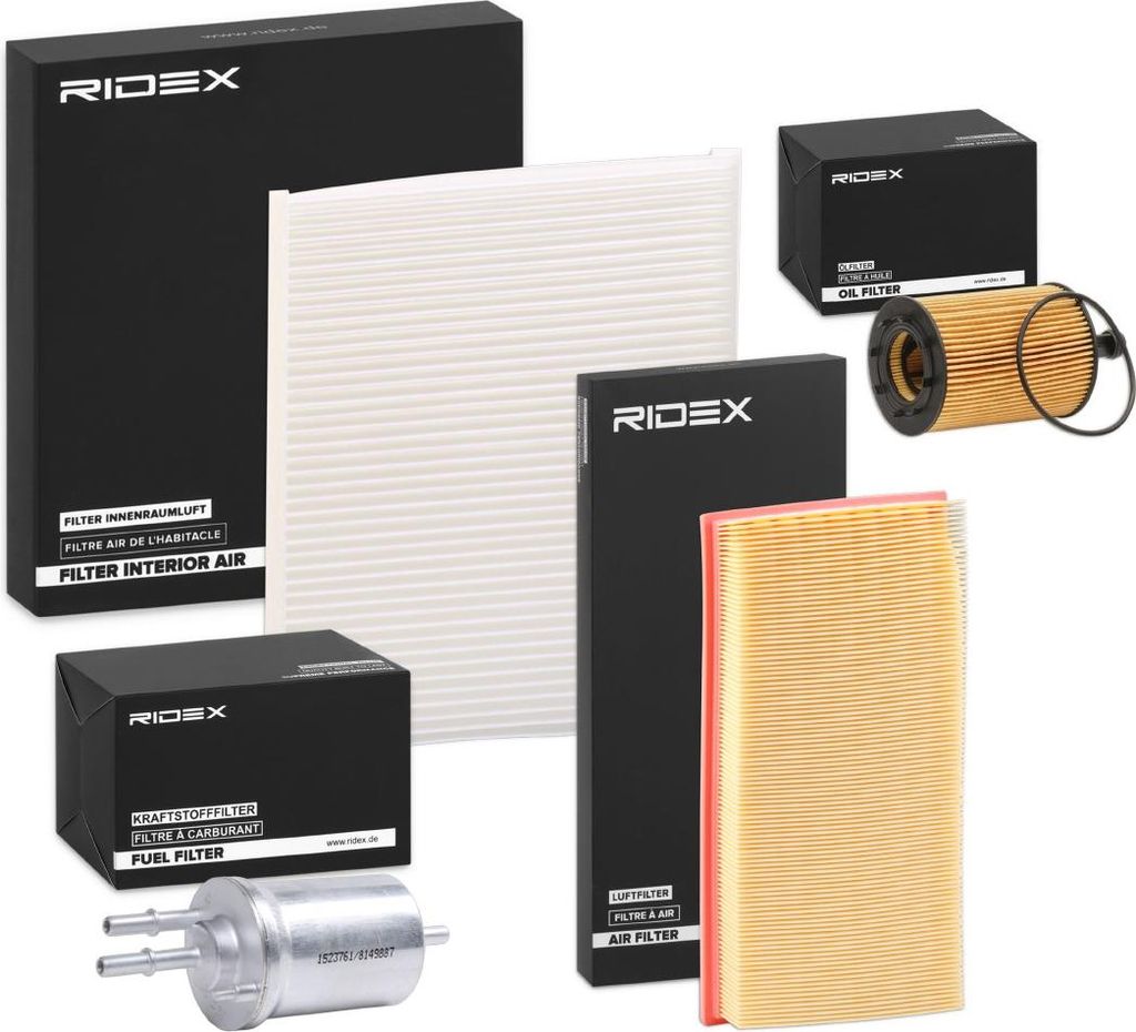 RIDEX Filterset Inspektionspaket Filtersatz für VW POLO (9N) für SKODA Fabia I Combi (6Y5) FABIA (6Y2) FABIA Stufenheck (6Y3) Fabia I Praktik (6Y5)