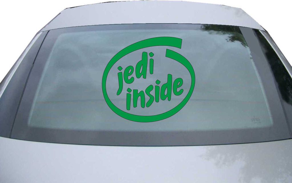 Indigos UG - Aufkleber Heckscheibe & Motorklappe DE2137 - grün - 600x549 mm - Jedi inside - Auto Scheiben Fenster Heckklappe Tuning Racing JDM - D...
