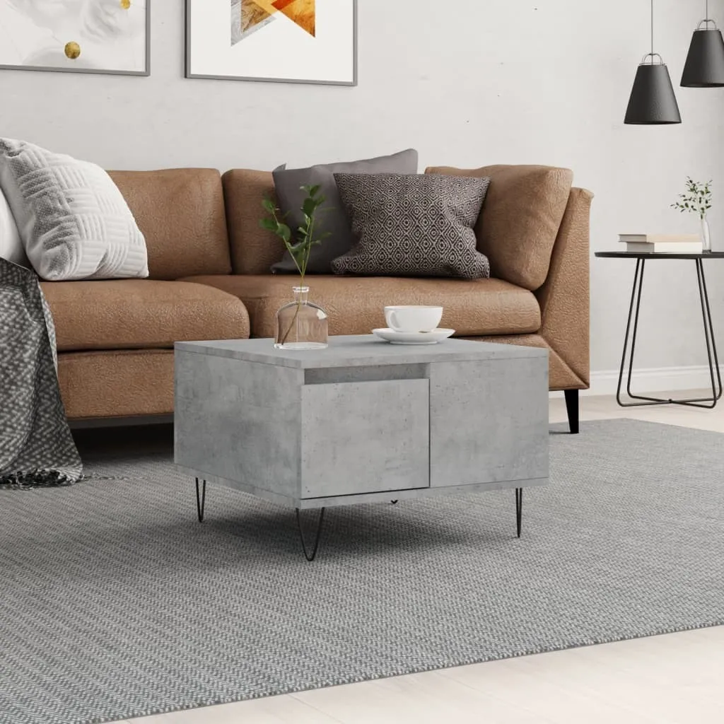 The Living Store Tavolino Salotto Cemento 55x55 cm | Design Essenziale