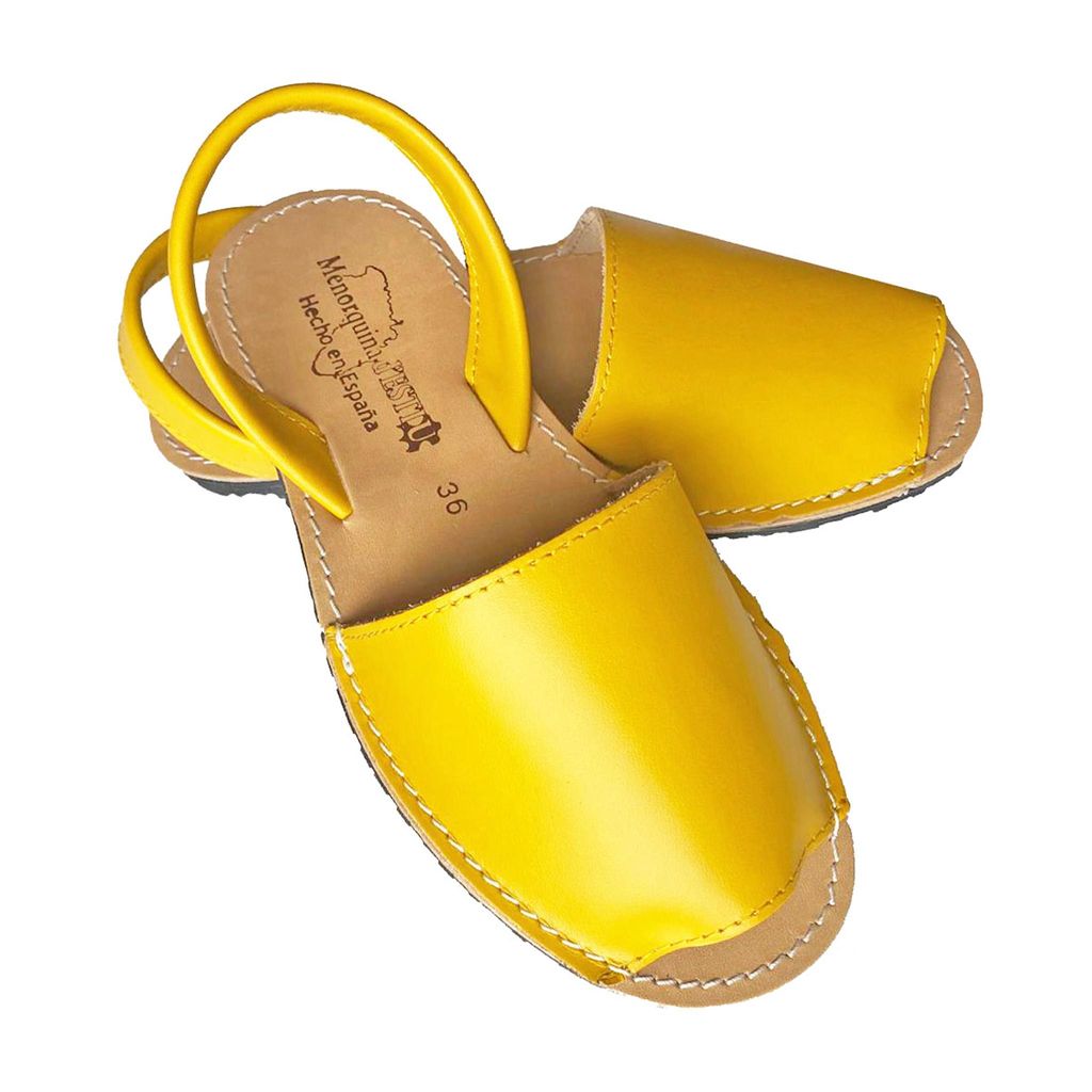 Avarcas Minorquine Sandalen, Uni, Naturleder, Gelb, 41 EU