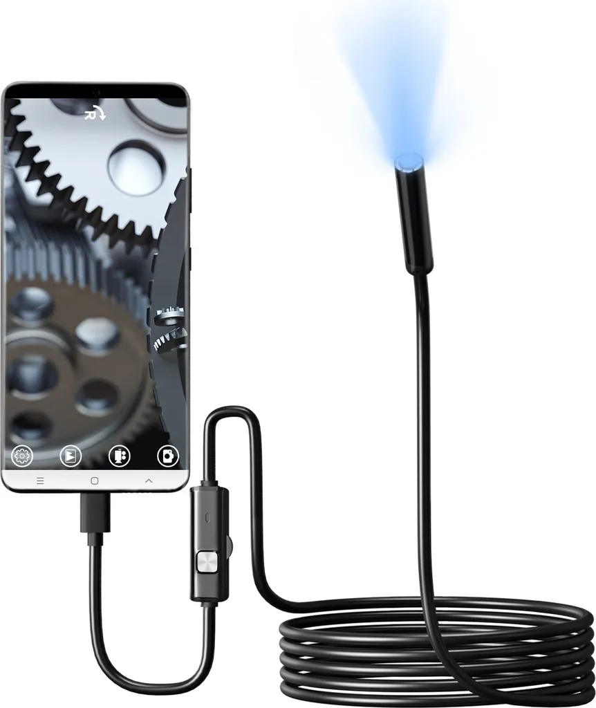 INF Endoscopio USB-C per Android/Windows IP67 impermeabile Nero 5 milioni