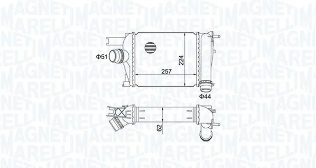Intercooler MAGNETI MARELLI 351319205170 pour RENAULT Clio IV Turbo LLK