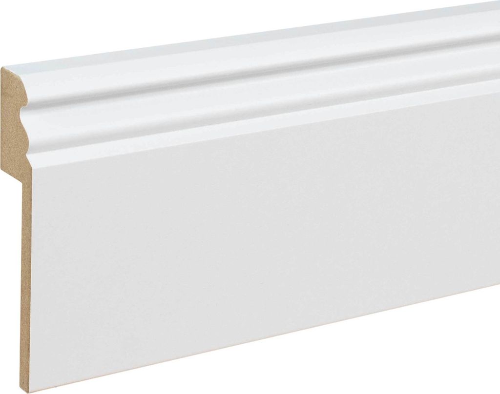 Fliesenabdeckleiste 19 x 96 x 2500 mm Weiß MDF-Kern foliert Abdeckleiste für Fliesensockel by PROVISTON 62.5 Meter | 25 Stück