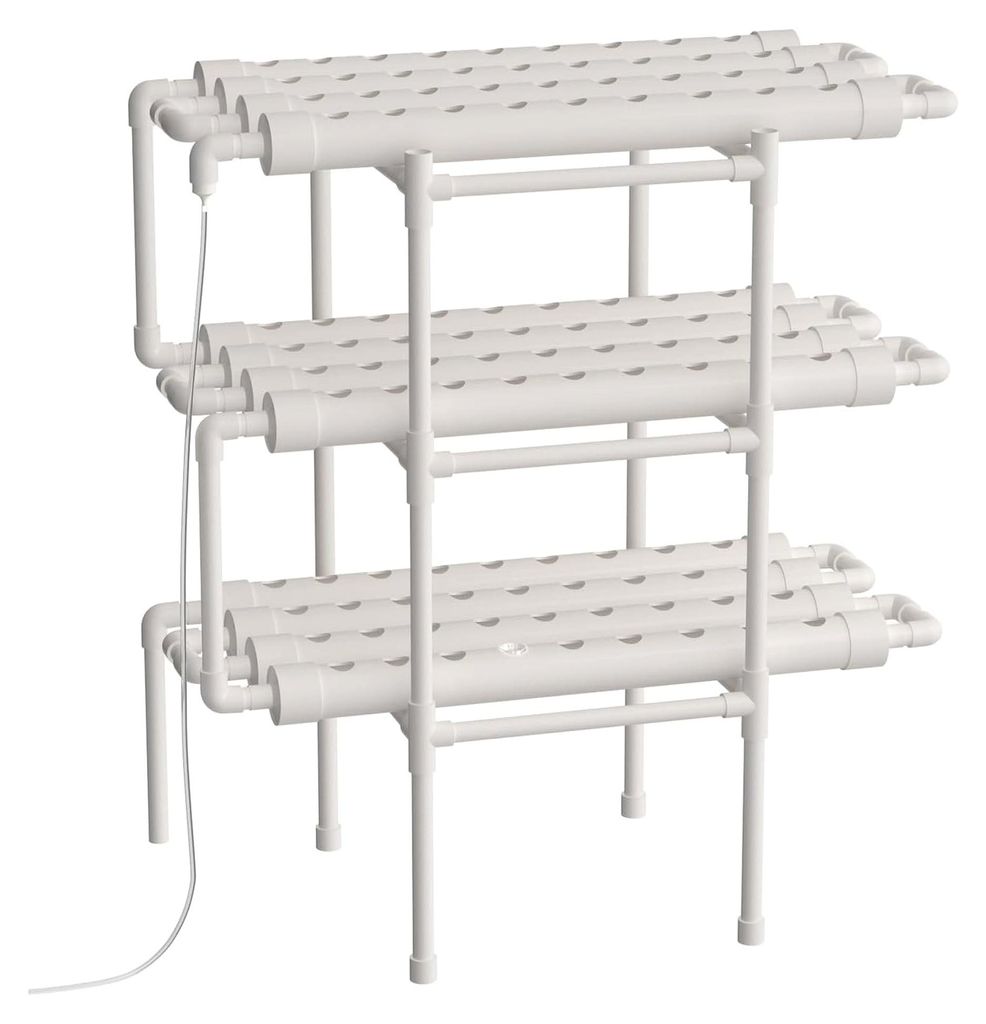 3-Lagen Hydroponik Wachstumssystem, 36/108 Pflanzenstandorte, Komplettset für den Innenanbau mit DC Tauchpumpe für Gemüse und Blumen (3-Lagen 10...