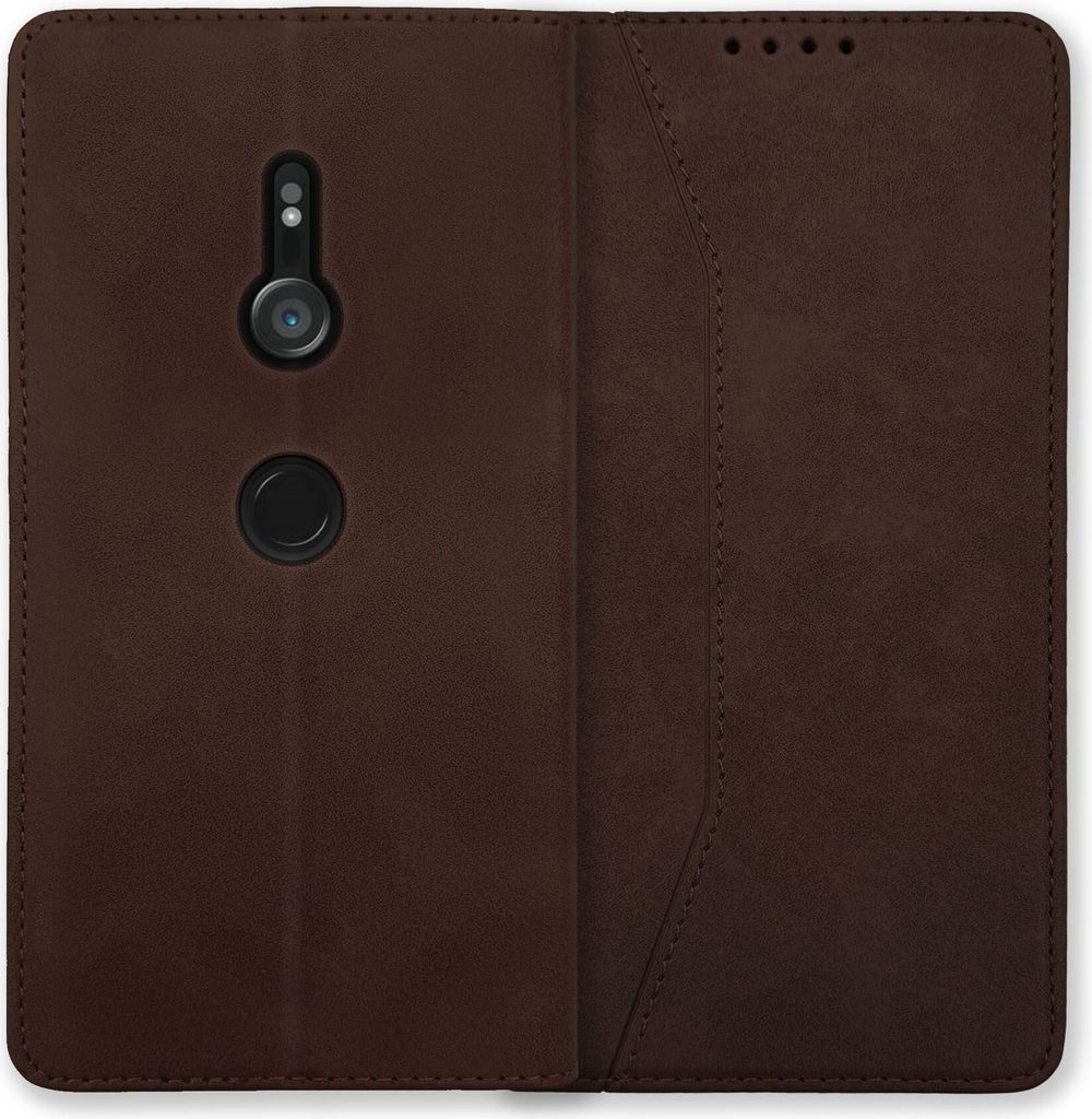Bookstyle 'Premium' Schutzhülle Klapphülle Schutztasche Etui Cover für Sony XZ3 - Coffee