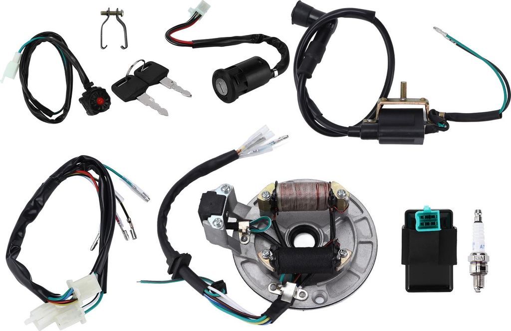 Zündspule CDI -Zündkerzendrahtkabelbaum -Magneto -Stator -Kit für 50cc ‐ 140cc Kick Start Dirt Pit Bike ATV