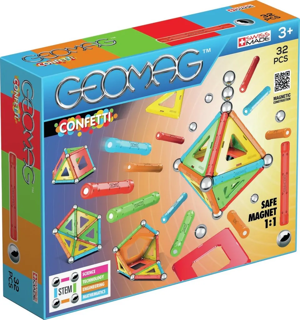 Geomag GM350 Coffret Magnétique 32 pièces - Construction 3D Multicolore