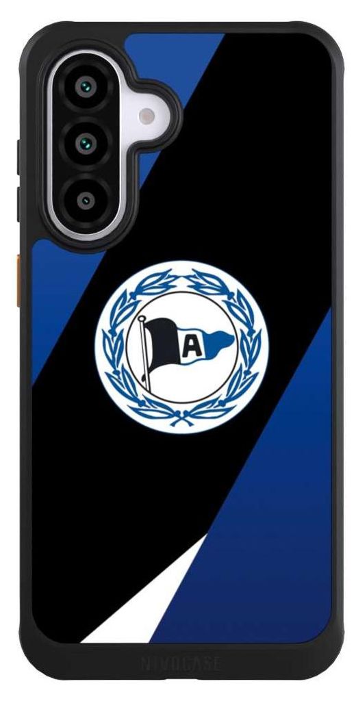 NIVOCASE Hülle für Samsung Galaxy A56 5G Handyhülle NIVOcore Case Schwarz Arminia Bielefeld DSC Offizielles Lizenzprodukt