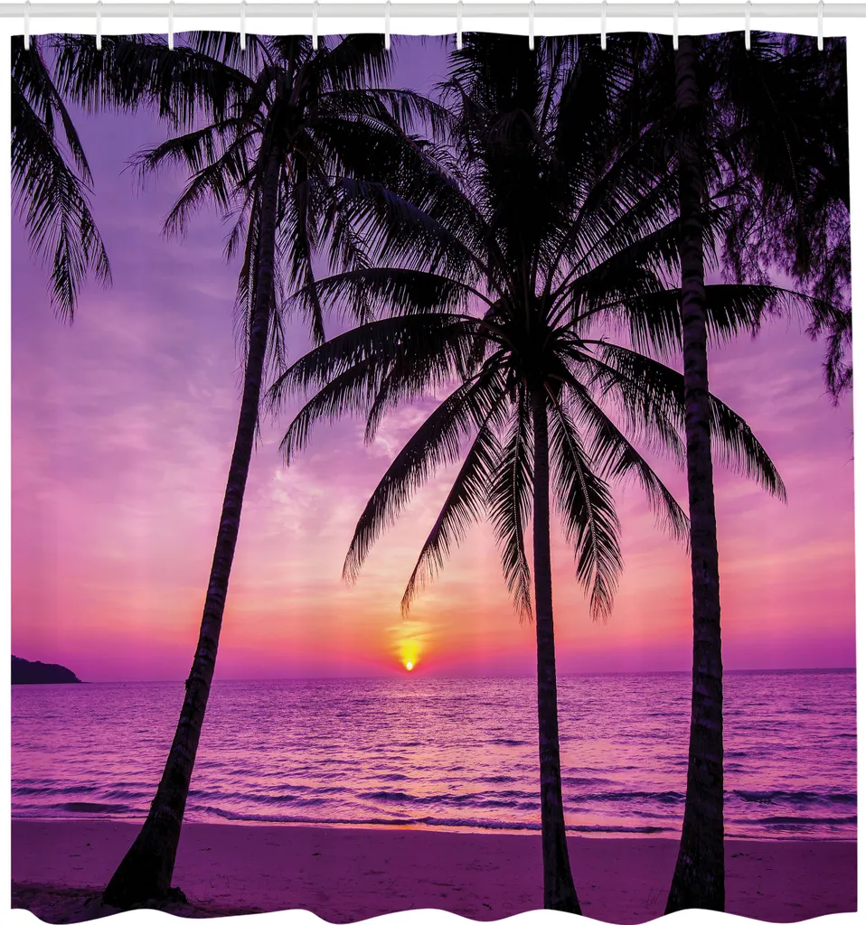 Tenda da Doccia ABAKUHAUS Ocean 175x240 cm - Tramonto Esotico Viola