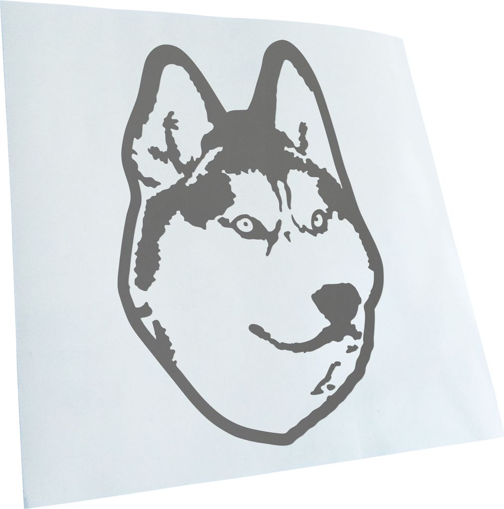 Kiwistar - Autoaufkleber - Siberian husky Hund - Grau - 60x40cm - Aufkleber für Auto, Laptop, Fahrrad, LKW, Motorrad mehrfarbig JDM Decal Racing