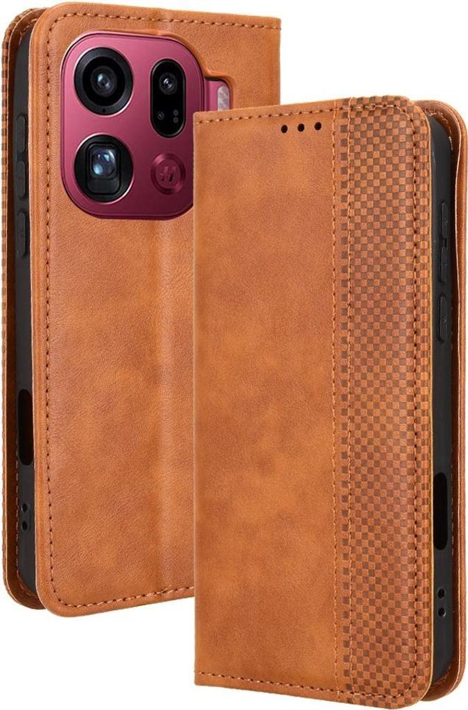 OPPO Find X9 Pro Hülle - Coverup Vintage Style Klapphülle - Braun