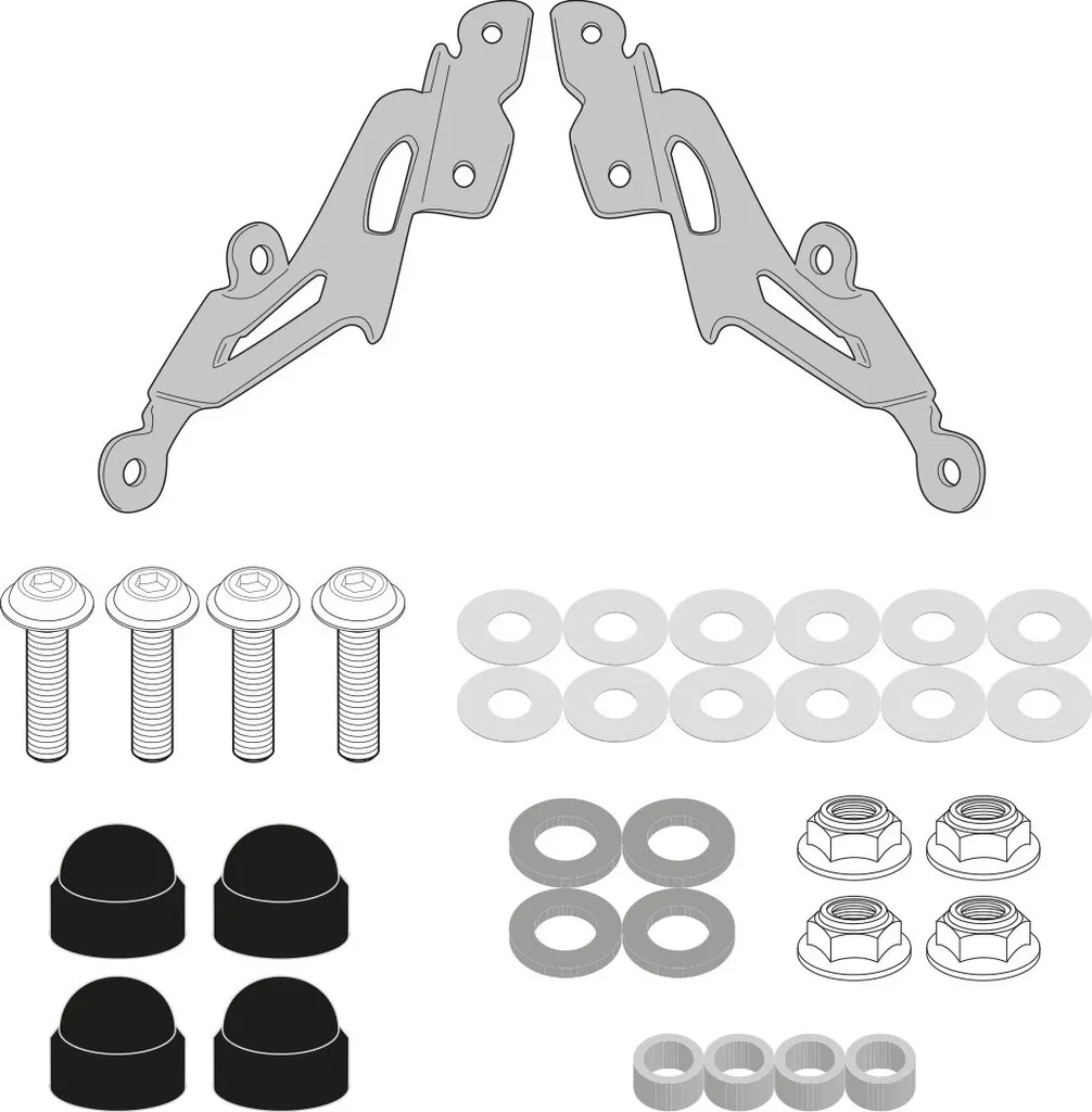Fixations Kappa 2166AK robustes en acier pour écran et bulle de moto