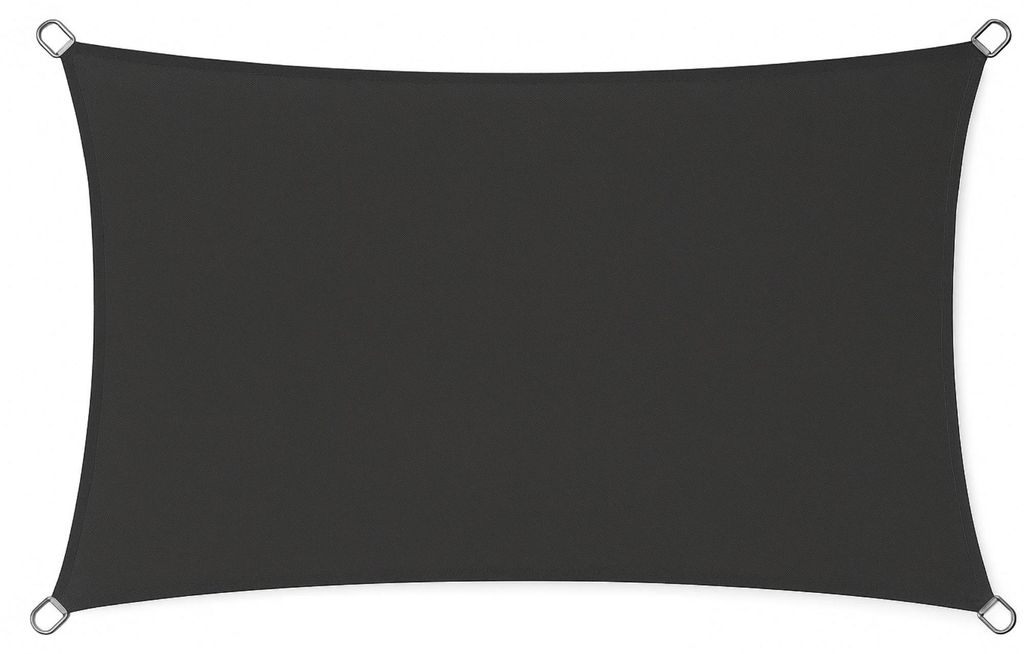 Sonnensegel 3 m x 2 m Dunkelgrau rechteckig Capri Produktbild 