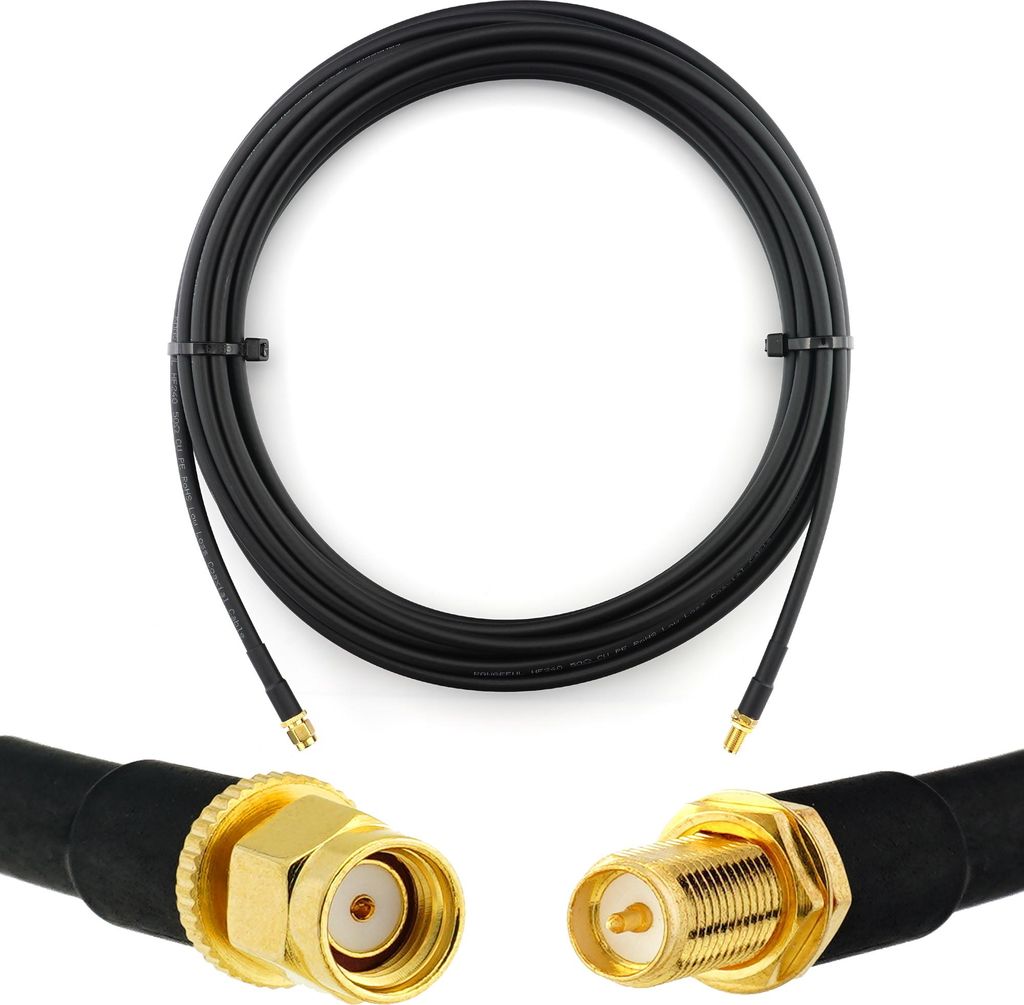 7m RP-SMA Stecker auf RP-SMA Buchse Koaxialkabel — 7 Meter Verlustarmes HF-240 (LMR 240 Äquivalent) Antennenkabel 50ohm Verlängerungskabel — ...