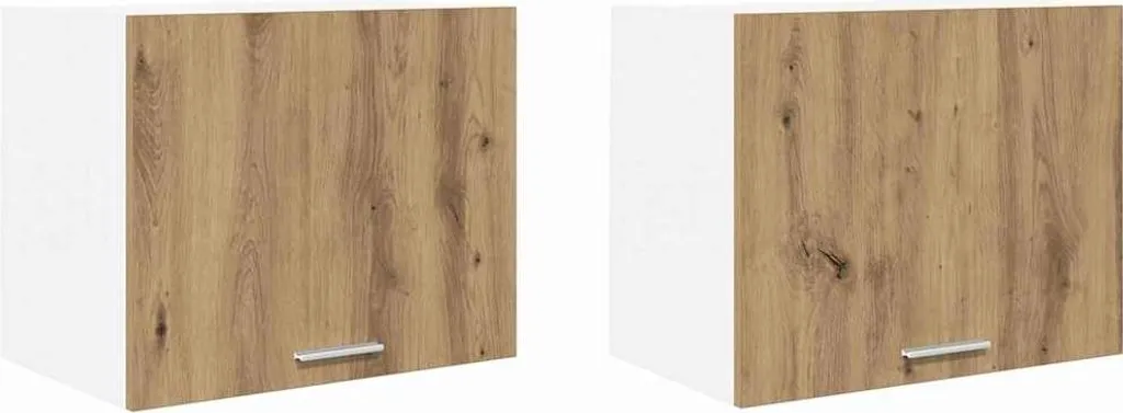 OFFERTA Set 2 Armadietti a Muro vidaXL Rovere Artisan Bianco 50cm