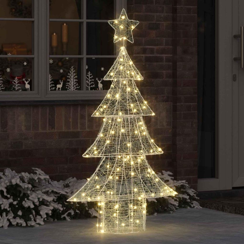 vidaXL Weihnachtsbaum mit 160 LEDs Warmweiß 150 cm Acryl