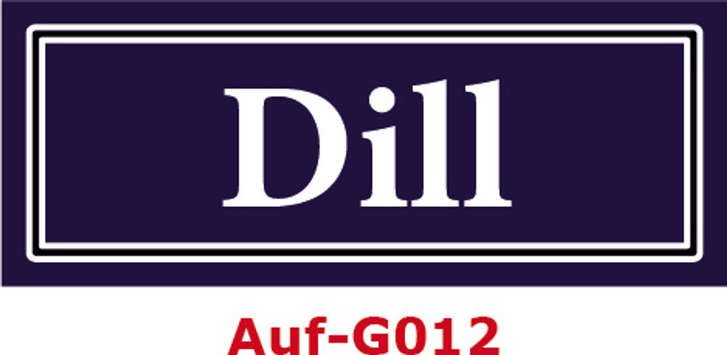 15 Stück Gewürzaufkleber Dill 40x16mm Gewürzetiketten Sticker Lebensmittel (Auf-G012)
