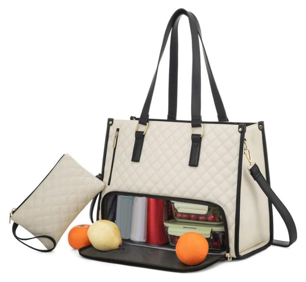 3-in-1 Tragetasche/Rucksack/Lunchtasche für Damen, isolierte Lunchtasche mit 15,6-Zoll-Laptopfach, ideal für Arbeit und Reisen