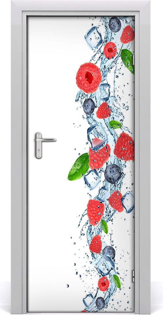Tulup Türaufkleber 75x205 cm Dekorative Aufkleber Selbstklebend Wasserdichte Tapete Abnehmbar Schlafzimmer Wohnzimmer Wohnkultur - Beeren und Eis