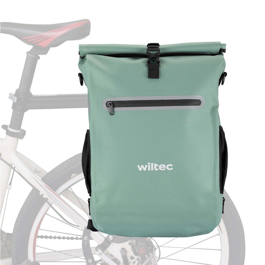 Borsa portapacchi Wiltec verde, zaino portabici da 20 l, Immagine del prodotto 