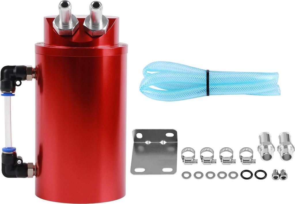 Universelle Aluminiumauto Auto Öl -Fang -Tank -Verschmelzung Dose Rote Runde 10 15 -mm -Armaturen