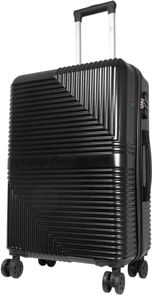 ABS Hartschale Reise Koffer Trolley Gepäck vier 360° Rollen Barcelona Schwarz Gr. L
