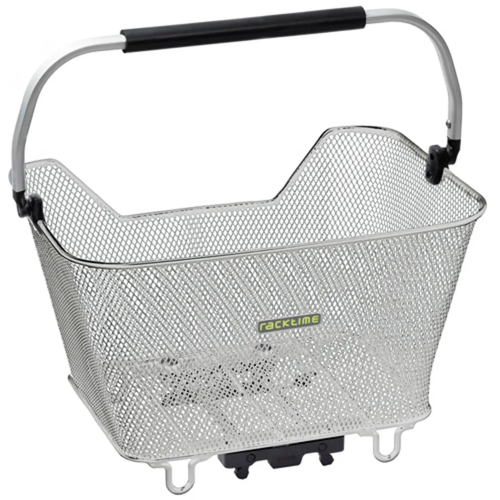 Panier Arrière pour Vélo Racktime Baskit Deluxe en Acier Argenté Snapit