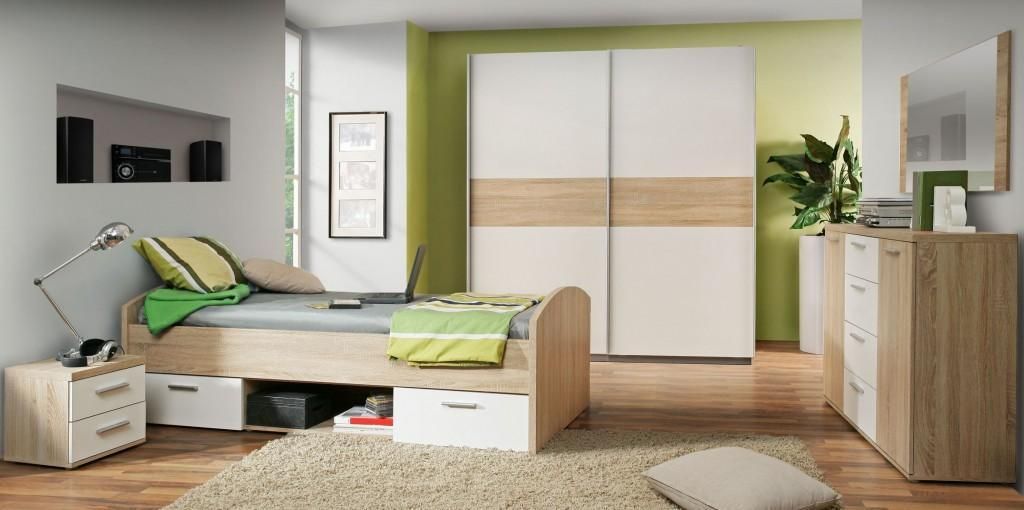 WARNA Nachtkommode Sonoma Eiche / Weiß Produktbild 5