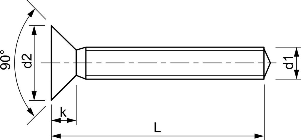ISO7046-1 4.8 M 5x 80 verzinkt Senkschraube mit Suchspitze (DIN965)