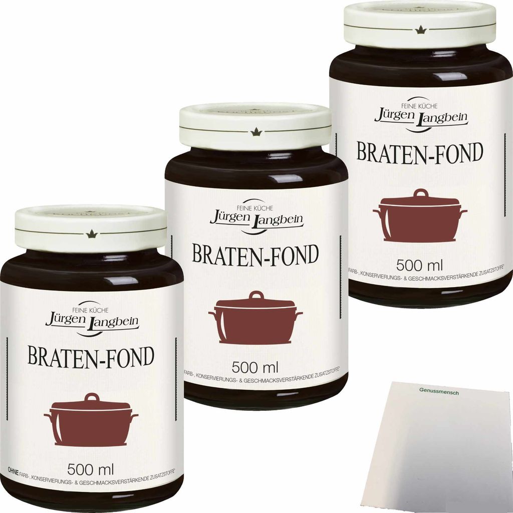 Jürgen Langbein Braten-Fond 3er Pack (3x500ml Glas) + usy Block