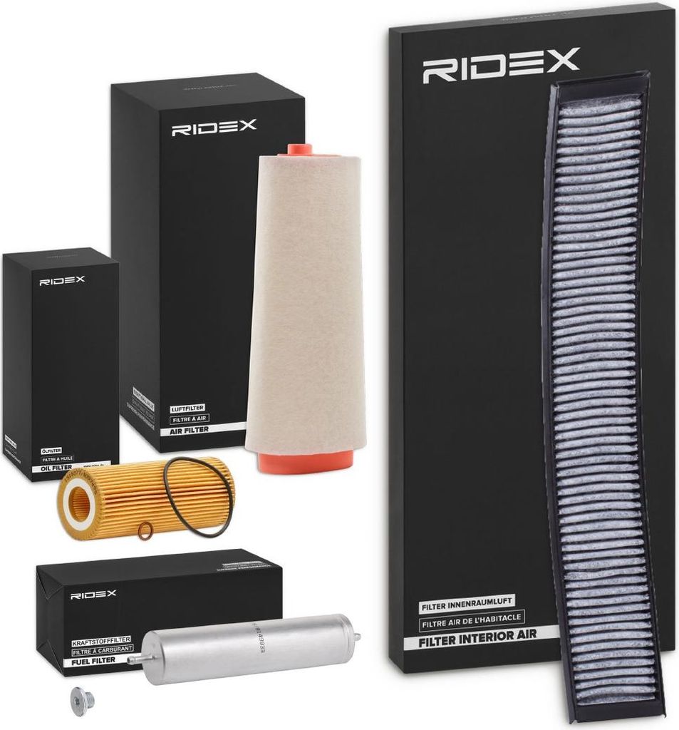 RIDEX Filterset Inspektionspaket Filtersatz für BMW 3 Limousine (E46) 3 Touring (E46) 3 Cabrio (E46) 3 Coupe (E46) 3 Compact (E46)
