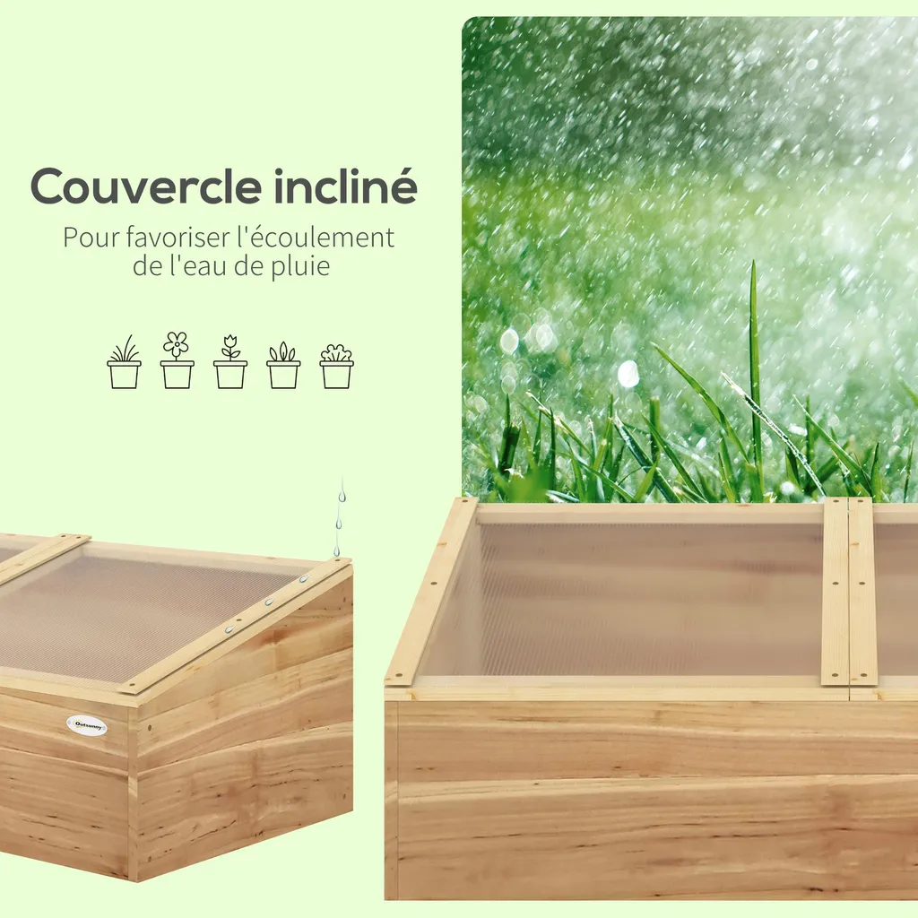 Mini-serre avec toit ouvrant bilatéral en polycarbonate robuste - 8