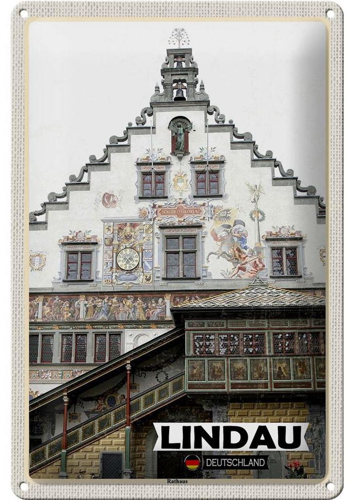 Blechschild Städte Lindau Rathaus Architektur 20x30cm