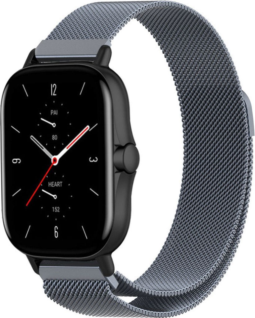 Strap-it Milanese Armband - Kompatibel mit Amazfit GTS 2 Armband Ersatzarmband Edelstahl - Armband mit Magnetverschluss - Hochwertiges Material - f...