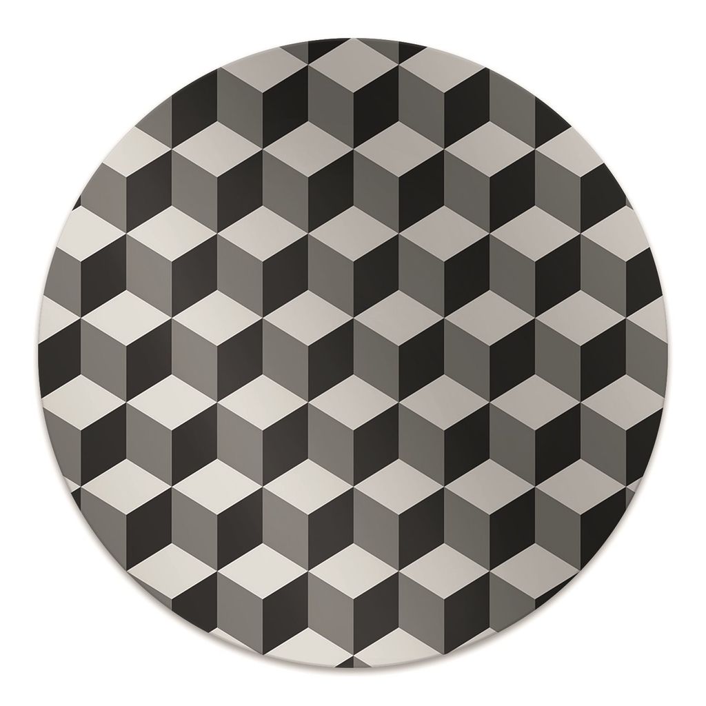 Rundmatte - Stuhlunterlage Bürostuhlunterlage - Rund Ø 100 cm - Bodenmatte - Fußmatte - 3D-Würfel-Muster.