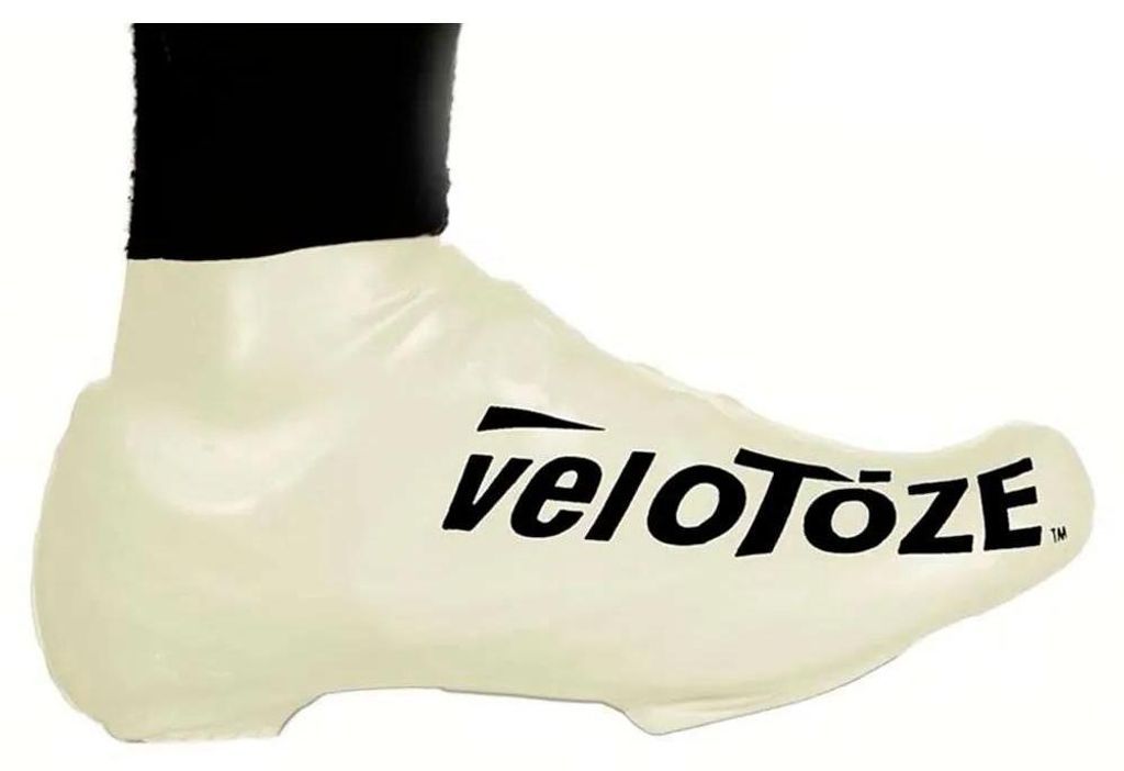 VeloToze Überschuh 2.0 kurz weiß S/M - aerodynamischer Regen-Überschuh für Re...