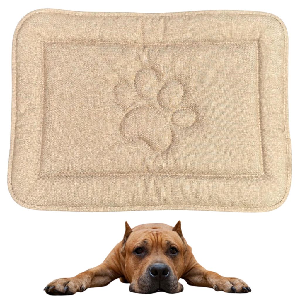 DOTTY Hundematte mit Pfotenmotiv – Beige – Größe L (88×60 Produktbild 