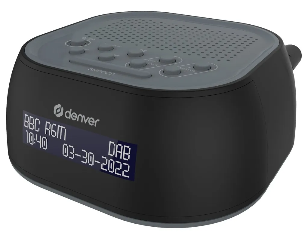 Denver CRD-506 Radio-Réveil FM Numérique Noir avec Double Alarme Intégrée
