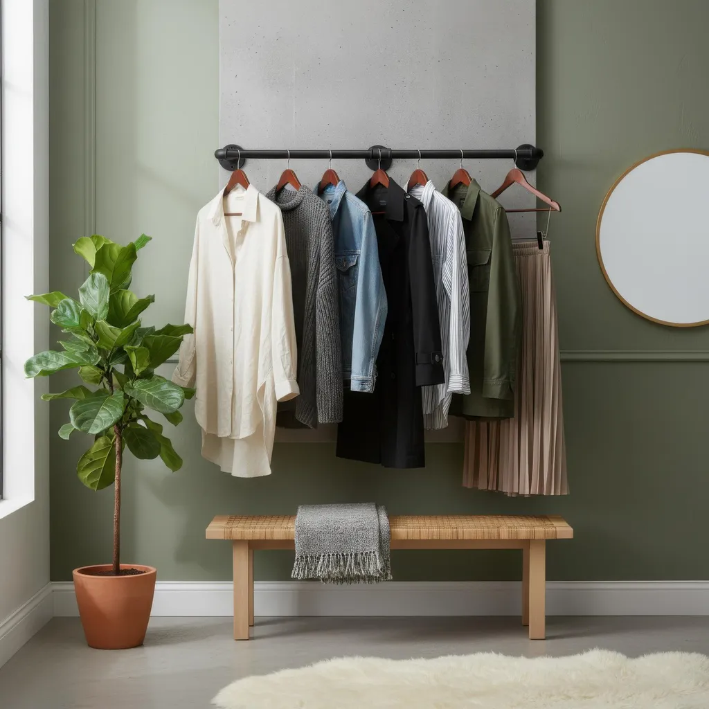 Patère Murale Noire avec Design Compact - Support de Vêtements Mural Moderne