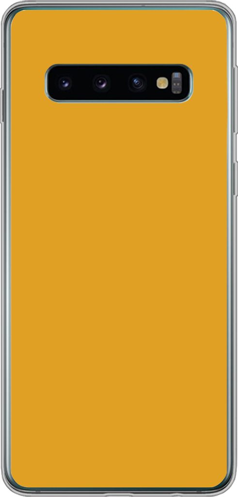 MuchoWow Handyhülle Schutzhülle Hülle für Telefoonhoesje Samsung Galaxy S10 Ockergelb - Herbst - Interieur Silikon Softcase Handy Hülle - Ha...