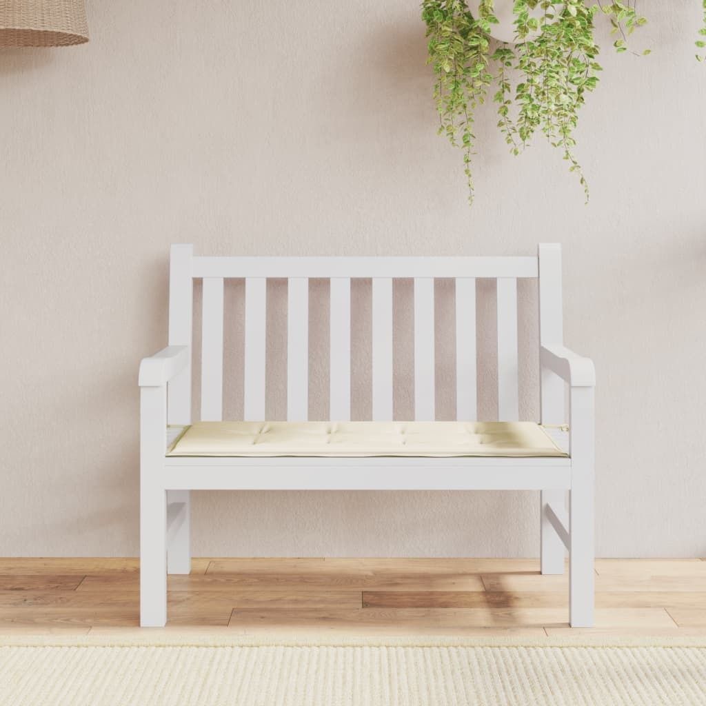 The Living Store Gartenbank-Auflage Creme 120x50x3 cm Oxford-Gewebe