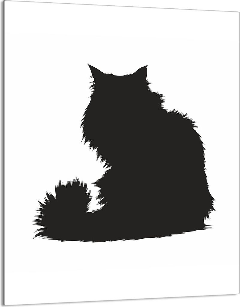 Herdabdeckplatte 40x52 Glaskeramikkochfeld Abdeckung Spritzschutz Glasplatte Deko Schneidebrett, Katze Weiß