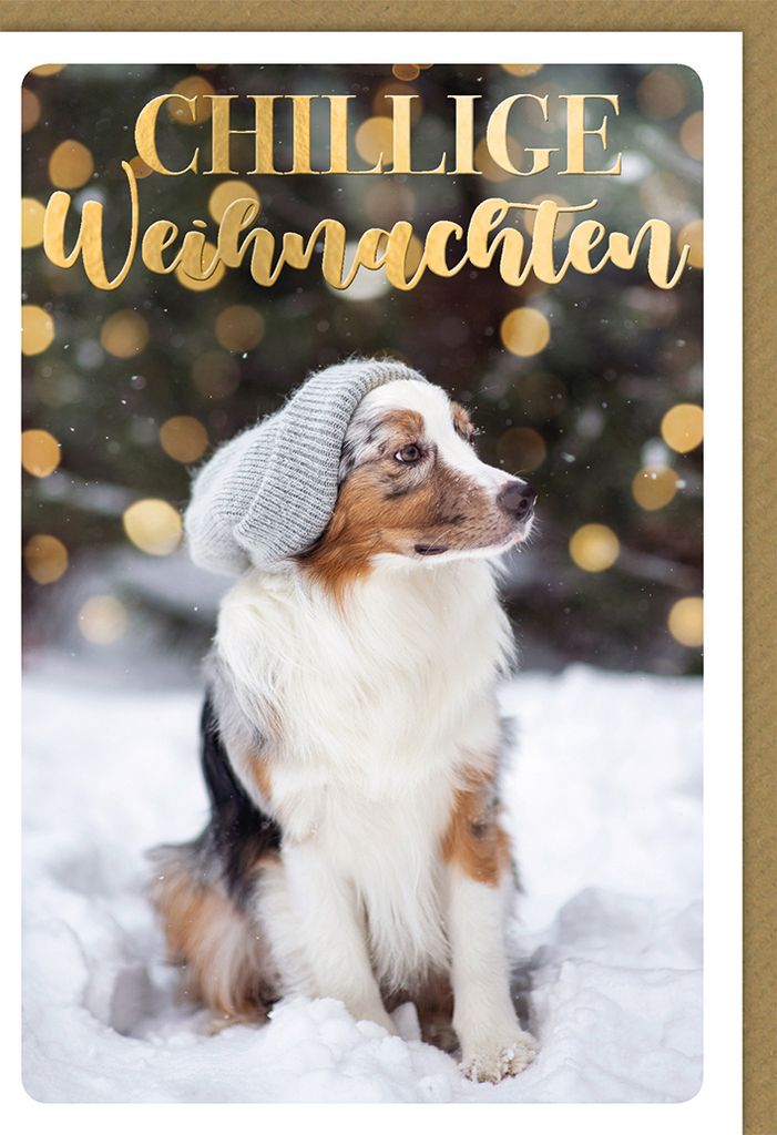 Weihnachten - Karte mit Umschlag - chillige Weihnachten mit Hund