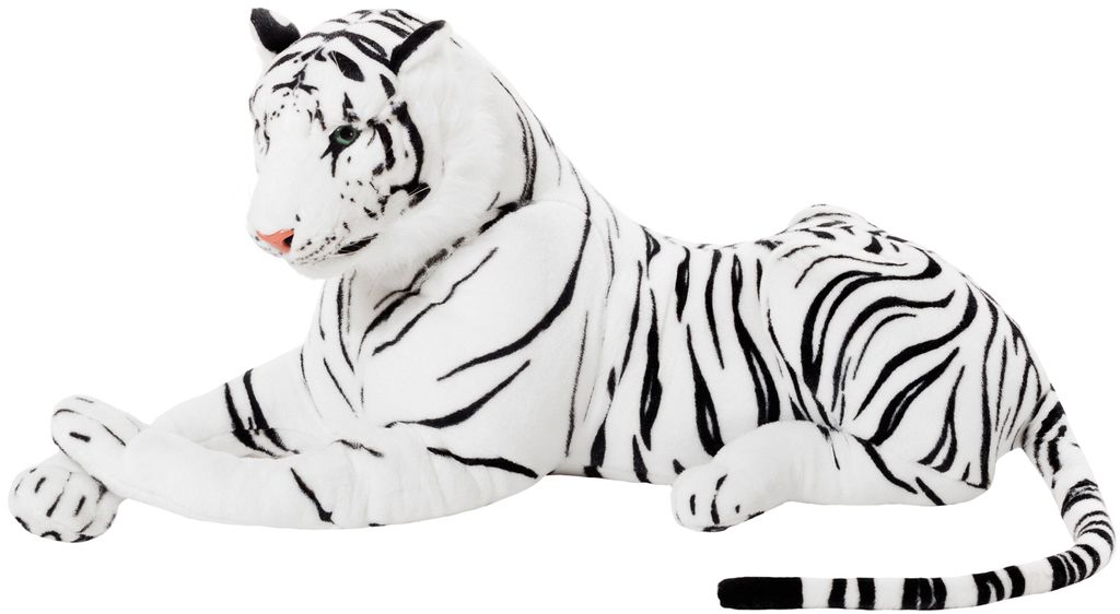 Schwanz Plüschtier Plüschtiger 110 cm inkl Tiger liegend weiß  ca 60 cm 