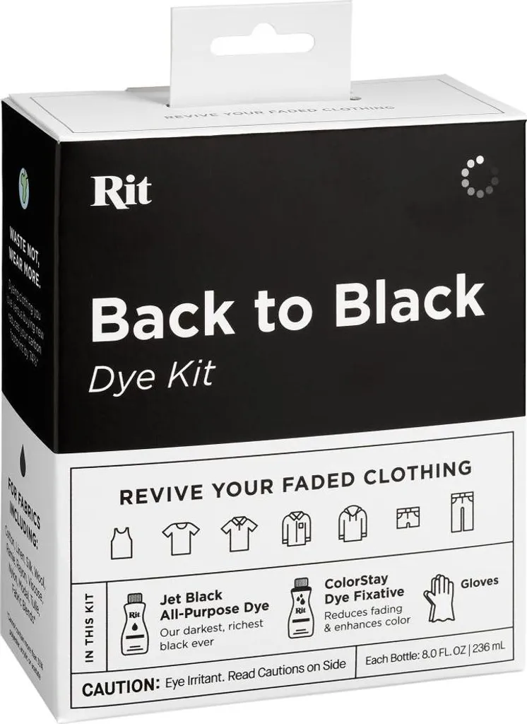 Teindre les vêtements en noir intense avec le kit complet Rit 470ml