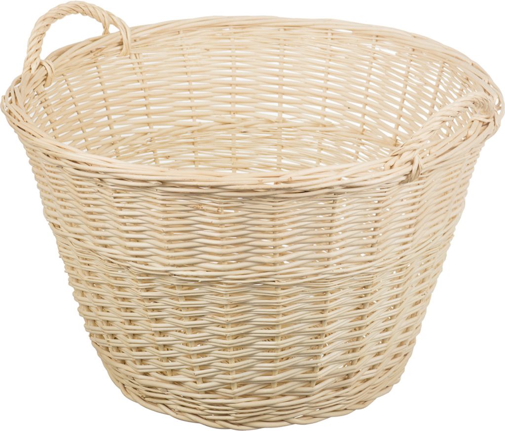 JIPRO Gartenkorb aus Weide gebleicht Ramo VIII. - Weidenkorb - Ø 40(cm) x H 29 (cm)