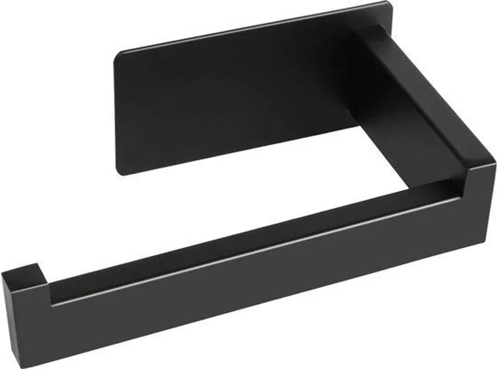 Support bouton chasse d'eau noir inox autocollant pour WC et salle d'eau