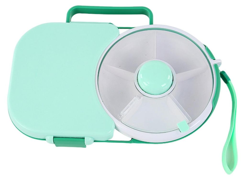 Kinder-Lunchbox mit drehbarem Snackorganizer, 5 Fächern, Bento-Box mit kleinem Snack-Spinner, klappbarer Lunchbehälter für Schule und Reisen