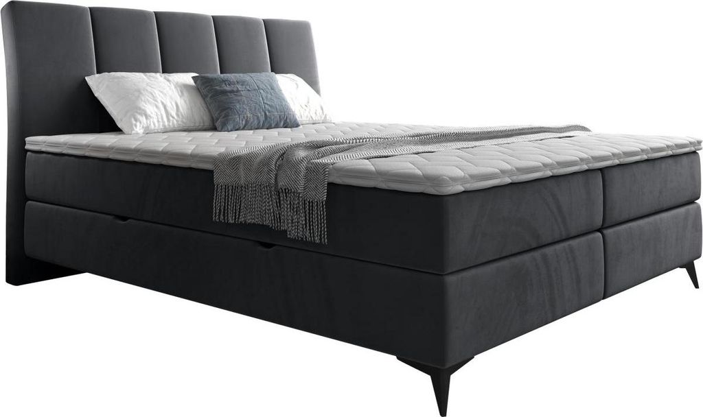 MIRJAN24 Boxspringbett Forever, Bett mit zwei Bettkästen, Stilvoll Schlafzimmer Polsterbett (Fresh 32, Größe: 160x200 cm)
